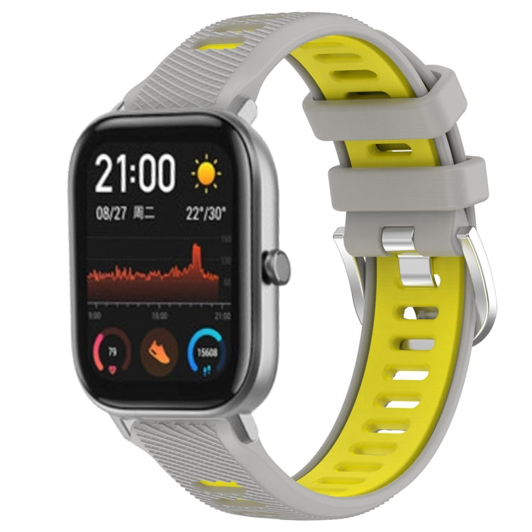 Cinturino per orologio con fibbia in acciaio siliconato a due colori con trama incrociata da 22 mm, For Amazfit GTS 2, For Amazfit GTS