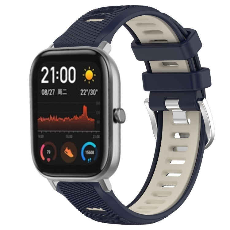 Cinturino per orologio con fibbia in acciaio siliconato a due colori con trama incrociata da 22 mm, For Amazfit GTS 2, For Amazfit GTS