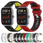 Cinturino per orologio con fibbia in acciaio siliconato a due colori con trama incrociata da 22 mm, For Amazfit GTS 2, For Amazfit GTS