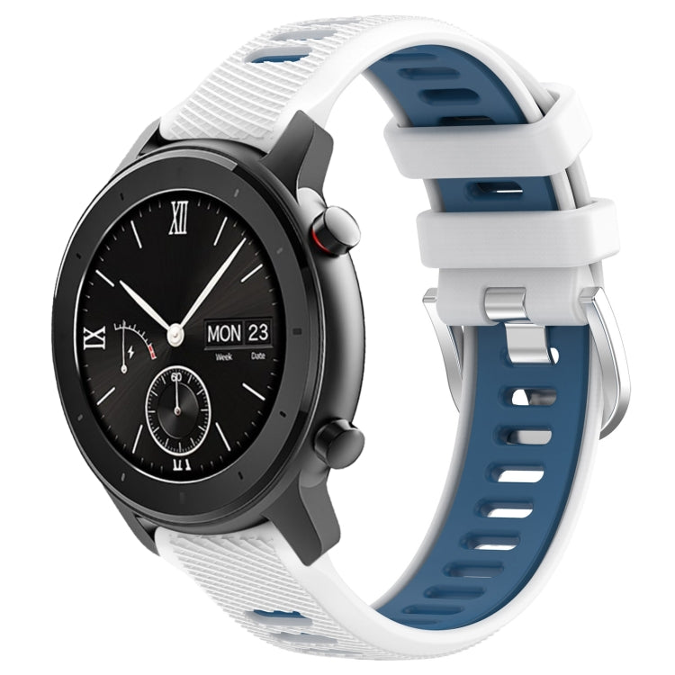 Cinturino per orologio con fibbia in acciaio siliconato a due colori con trama incrociata da 22 mm, For Amazfit GTS 2, For Amazfit GTS