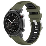Cinturino per orologio con fibbia in acciaio siliconato a due colori con trama incrociata da 22 mm, For Amazfit GTS 2, For Amazfit GTS