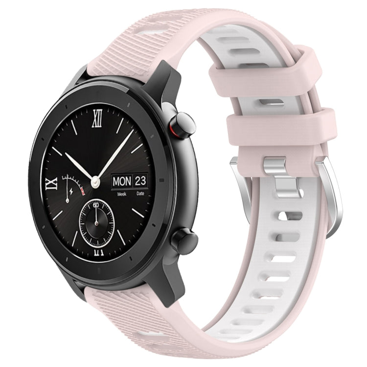 Cinturino per orologio con fibbia in acciaio siliconato a due colori con trama incrociata da 22 mm, For Amazfit GTS 2, For Amazfit GTS