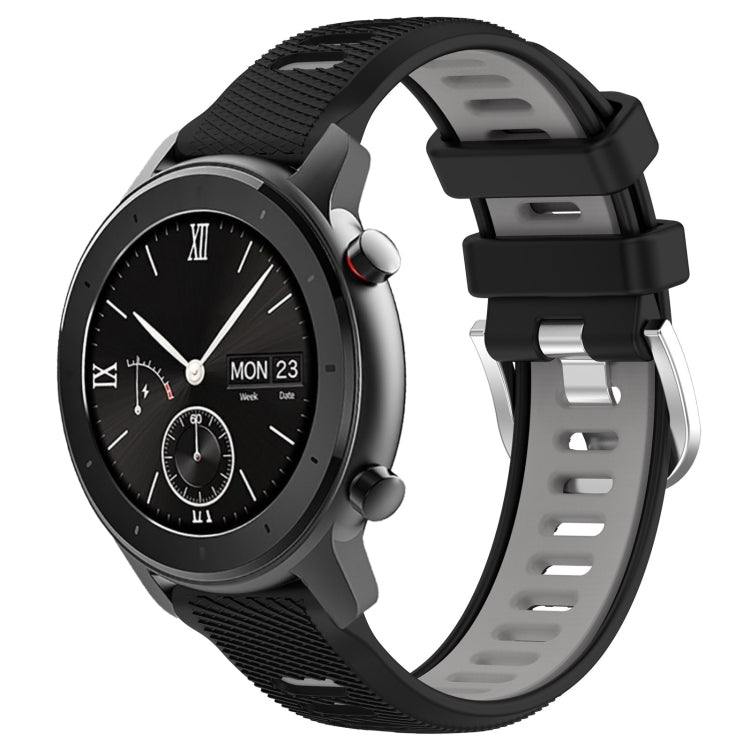 Cinturino per orologio con fibbia in acciaio siliconato a due colori con trama incrociata da 22 mm, For Amazfit GTS 2, For Amazfit GTS