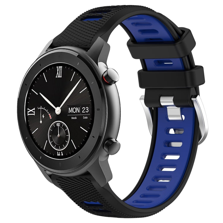 Cinturino per orologio con fibbia in acciaio siliconato a due colori con trama incrociata da 22 mm, For Amazfit GTS 2, For Amazfit GTS
