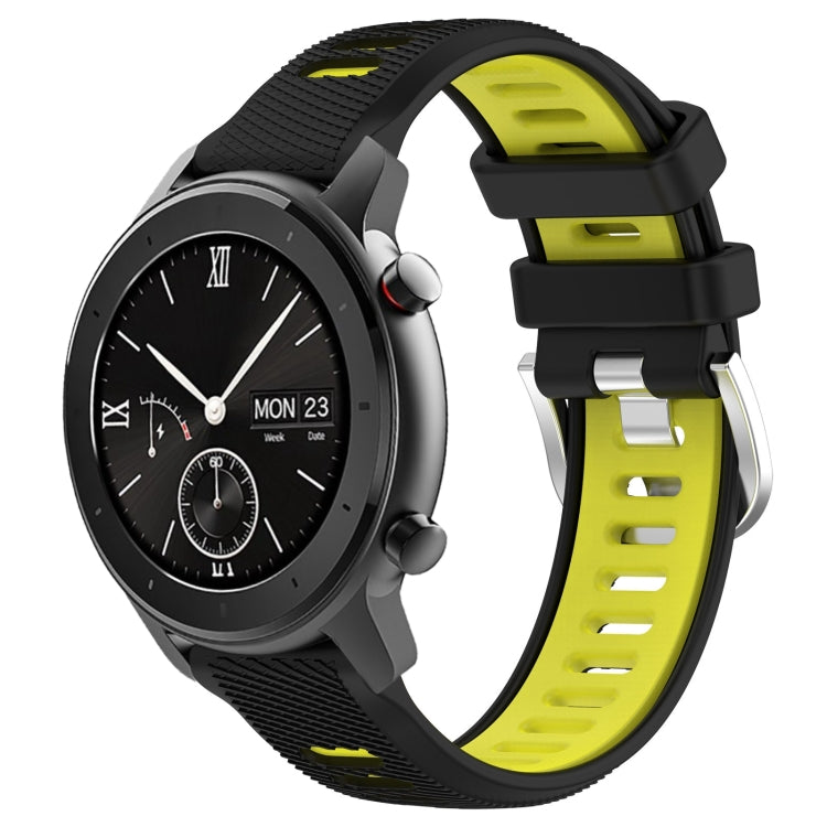 Cinturino per orologio con fibbia in acciaio siliconato a due colori con trama incrociata da 22 mm, For Amazfit GTS 2, For Amazfit GTS