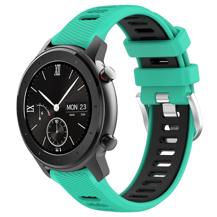Cinturino per orologio con fibbia in acciaio siliconato a due colori con trama incrociata da 22 mm, For Amazfit GTS 2, For Amazfit GTS