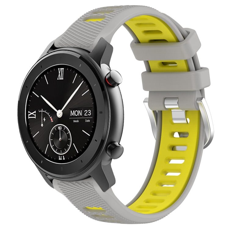 Cinturino per orologio con fibbia in acciaio siliconato a due colori con trama incrociata da 22 mm, For Amazfit GTS 2, For Amazfit GTS