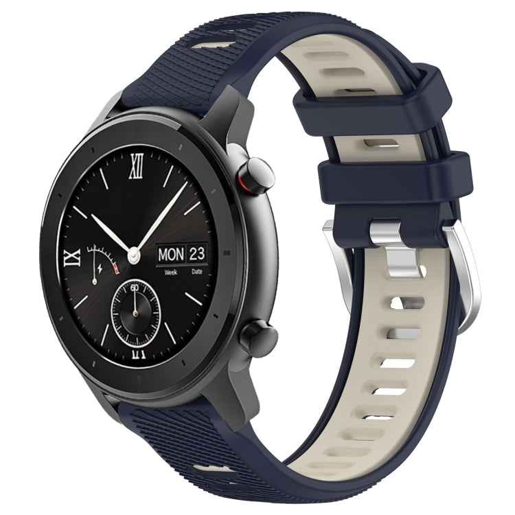 Cinturino per orologio con fibbia in acciaio siliconato a due colori con trama incrociata da 22 mm, For Amazfit GTS 2, For Amazfit GTS