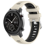 Cinturino per orologio con fibbia in acciaio siliconato a due colori con trama incrociata da 22 mm, For Amazfit GTS 2, For Amazfit GTS