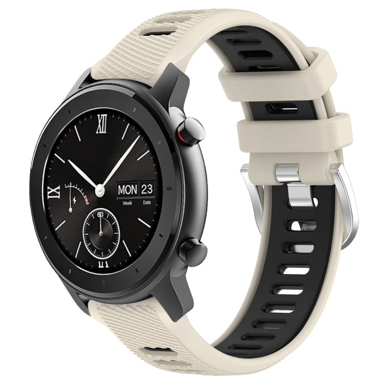 Cinturino per orologio con fibbia in acciaio siliconato a due colori con trama incrociata da 22 mm, For Amazfit GTS 2, For Amazfit GTS