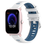 Cinturino per orologio con fibbia in acciaio siliconato a due colori con trama incrociata da 22 mm, For Amazfit GTR 42MM, For Amazfit Pop Pro