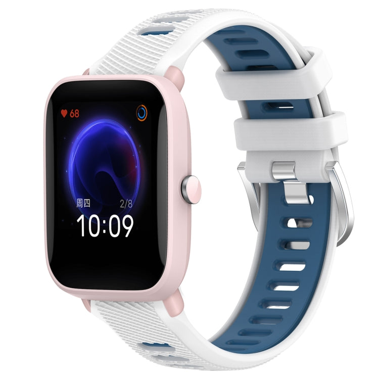 Cinturino per orologio con fibbia in acciaio siliconato a due colori con trama incrociata da 22 mm, For Amazfit GTR 42MM, For Amazfit Pop Pro