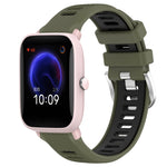 Cinturino per orologio con fibbia in acciaio siliconato a due colori con trama incrociata da 22 mm, For Amazfit GTR 42MM, For Amazfit Pop Pro
