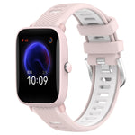 Cinturino per orologio con fibbia in acciaio siliconato a due colori con trama incrociata da 22 mm, For Amazfit GTR 42MM, For Amazfit Pop Pro