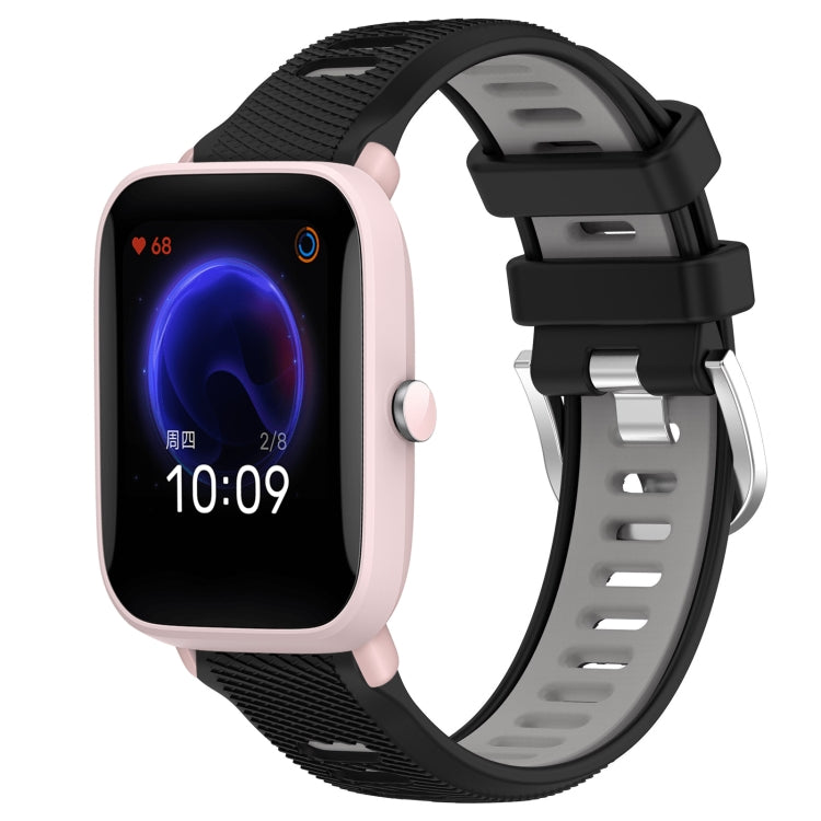 Cinturino per orologio con fibbia in acciaio siliconato a due colori con trama incrociata da 22 mm, For Amazfit GTR 42MM, For Amazfit Pop Pro