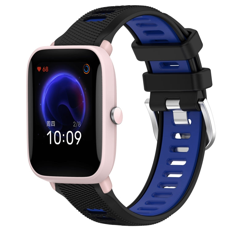 Cinturino per orologio con fibbia in acciaio siliconato a due colori con trama incrociata da 22 mm, For Amazfit GTR 42MM, For Amazfit Pop Pro