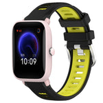 Cinturino per orologio con fibbia in acciaio siliconato a due colori con trama incrociata da 22 mm, For Amazfit GTR 42MM, For Amazfit Pop Pro