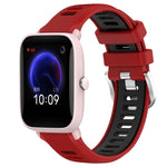 Cinturino per orologio con fibbia in acciaio siliconato a due colori con trama incrociata da 22 mm, For Amazfit GTR 42MM, For Amazfit Pop Pro