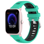 Cinturino per orologio con fibbia in acciaio siliconato a due colori con trama incrociata da 22 mm, For Amazfit GTR 42MM, For Amazfit Pop Pro