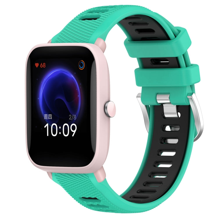Cinturino per orologio con fibbia in acciaio siliconato a due colori con trama incrociata da 22 mm, For Amazfit GTR 42MM, For Amazfit Pop Pro