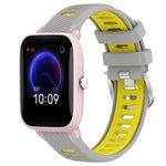 Cinturino per orologio con fibbia in acciaio siliconato a due colori con trama incrociata da 22 mm, For Amazfit GTR 42MM, For Amazfit Pop Pro