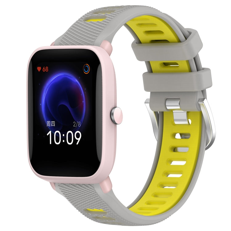 Cinturino per orologio con fibbia in acciaio siliconato a due colori con trama incrociata da 22 mm, For Amazfit GTR 42MM, For Amazfit Pop Pro