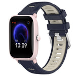 Cinturino per orologio con fibbia in acciaio siliconato a due colori con trama incrociata da 22 mm, For Amazfit GTR 42MM, For Amazfit Pop Pro