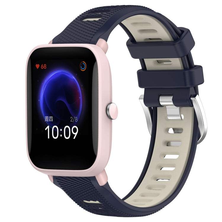 Cinturino per orologio con fibbia in acciaio siliconato a due colori con trama incrociata da 22 mm, For Amazfit GTR 42MM, For Amazfit Pop Pro