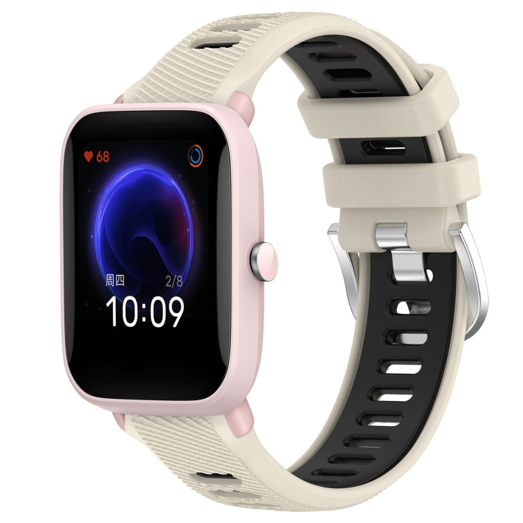 Cinturino per orologio con fibbia in acciaio siliconato a due colori con trama incrociata da 22 mm, For Amazfit GTR 42MM, For Amazfit Pop Pro