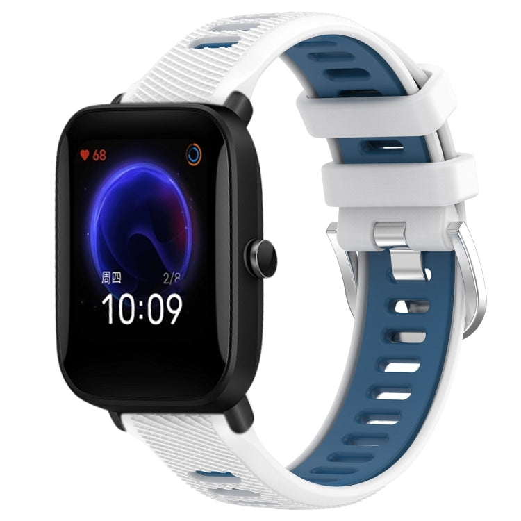 Cinturino per orologio con fibbia in acciaio siliconato a due colori con trama incrociata da 22 mm, For Amazfit GTR 42MM, For Amazfit Pop Pro