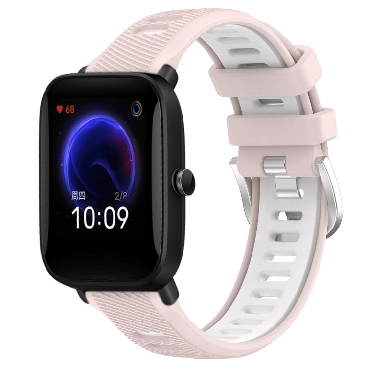 Cinturino per orologio con fibbia in acciaio siliconato a due colori con trama incrociata da 22 mm, For Amazfit GTR 42MM, For Amazfit Pop Pro