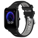 Cinturino per orologio con fibbia in acciaio siliconato a due colori con trama incrociata da 22 mm, For Amazfit GTR 42MM, For Amazfit Pop Pro