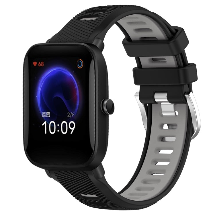 Cinturino per orologio con fibbia in acciaio siliconato a due colori con trama incrociata da 22 mm, For Amazfit GTR 42MM, For Amazfit Pop Pro