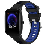 Cinturino per orologio con fibbia in acciaio siliconato a due colori con trama incrociata da 22 mm, For Amazfit GTR 42MM, For Amazfit Pop Pro