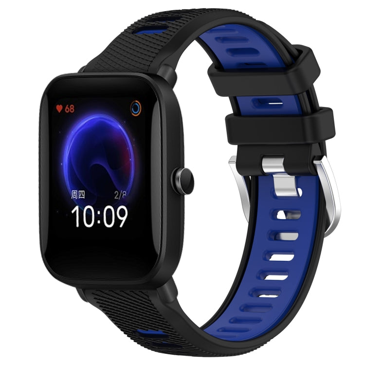 Cinturino per orologio con fibbia in acciaio siliconato a due colori con trama incrociata da 22 mm, For Amazfit GTR 42MM, For Amazfit Pop Pro