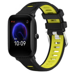 Cinturino per orologio con fibbia in acciaio siliconato a due colori con trama incrociata da 22 mm, For Amazfit GTR 42MM, For Amazfit Pop Pro