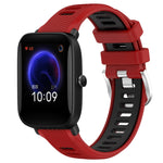 Cinturino per orologio con fibbia in acciaio siliconato a due colori con trama incrociata da 22 mm, For Amazfit GTR 42MM, For Amazfit Pop Pro