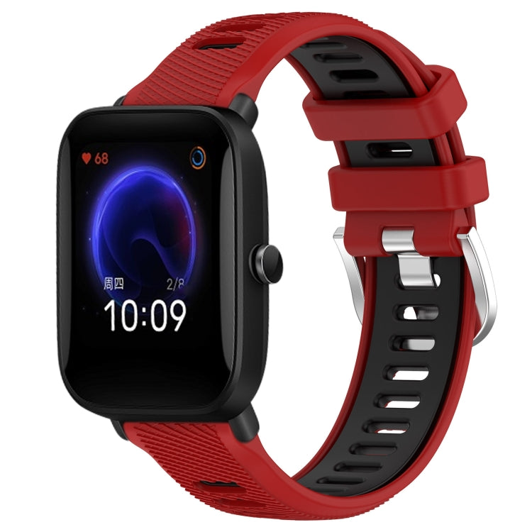 Cinturino per orologio con fibbia in acciaio siliconato a due colori con trama incrociata da 22 mm, For Amazfit GTR 42MM, For Amazfit Pop Pro