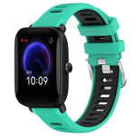 Cinturino per orologio con fibbia in acciaio siliconato a due colori con trama incrociata da 22 mm, For Amazfit GTR 42MM, For Amazfit Pop Pro