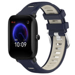 Cinturino per orologio con fibbia in acciaio siliconato a due colori con trama incrociata da 22 mm, For Amazfit GTR 42MM, For Amazfit Pop Pro