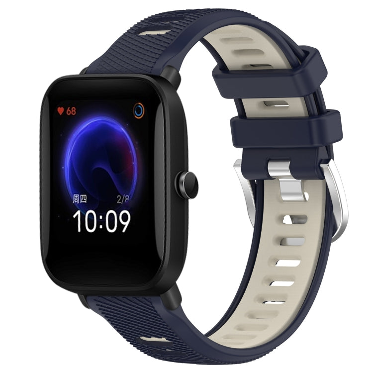 Cinturino per orologio con fibbia in acciaio siliconato a due colori con trama incrociata da 22 mm, For Amazfit GTR 42MM, For Amazfit Pop Pro