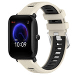 Cinturino per orologio con fibbia in acciaio siliconato a due colori con trama incrociata da 22 mm, For Amazfit GTR 42MM, For Amazfit Pop Pro
