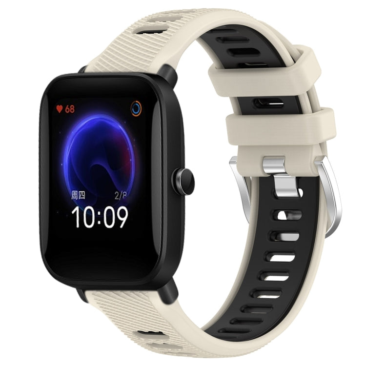 Cinturino per orologio con fibbia in acciaio siliconato a due colori con trama incrociata da 22 mm, For Amazfit GTR 42MM, For Amazfit Pop Pro