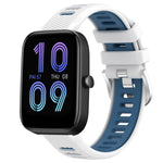 Cinturino per orologio con fibbia in acciaio siliconato a due colori con trama incrociata da 22 mm, For Amazfit Pop, For Amazfit Bip3