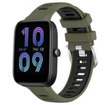 Cinturino per orologio con fibbia in acciaio siliconato a due colori con trama incrociata da 22 mm, For Amazfit Pop, For Amazfit Bip3
