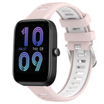 Cinturino per orologio con fibbia in acciaio siliconato a due colori con trama incrociata da 22 mm, For Amazfit Pop, For Amazfit Bip3