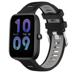 Cinturino per orologio con fibbia in acciaio siliconato a due colori con trama incrociata da 22 mm, For Amazfit Pop, For Amazfit Bip3