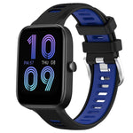 Cinturino per orologio con fibbia in acciaio siliconato a due colori con trama incrociata da 22 mm, For Amazfit Pop, For Amazfit Bip3