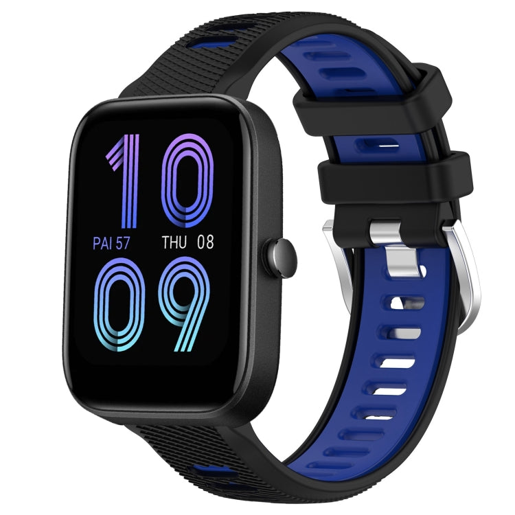 Cinturino per orologio con fibbia in acciaio siliconato a due colori con trama incrociata da 22 mm, For Amazfit Pop, For Amazfit Bip3