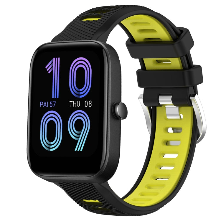 Cinturino per orologio con fibbia in acciaio siliconato a due colori con trama incrociata da 22 mm, For Amazfit Pop, For Amazfit Bip3